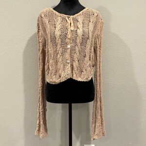 Free People Beige Knit Sweater